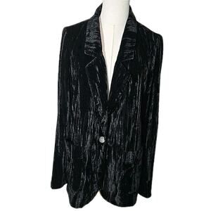 Wrangler Retro Womens M Crushed Velvet Black Blazer Western Academia Goth Vamp